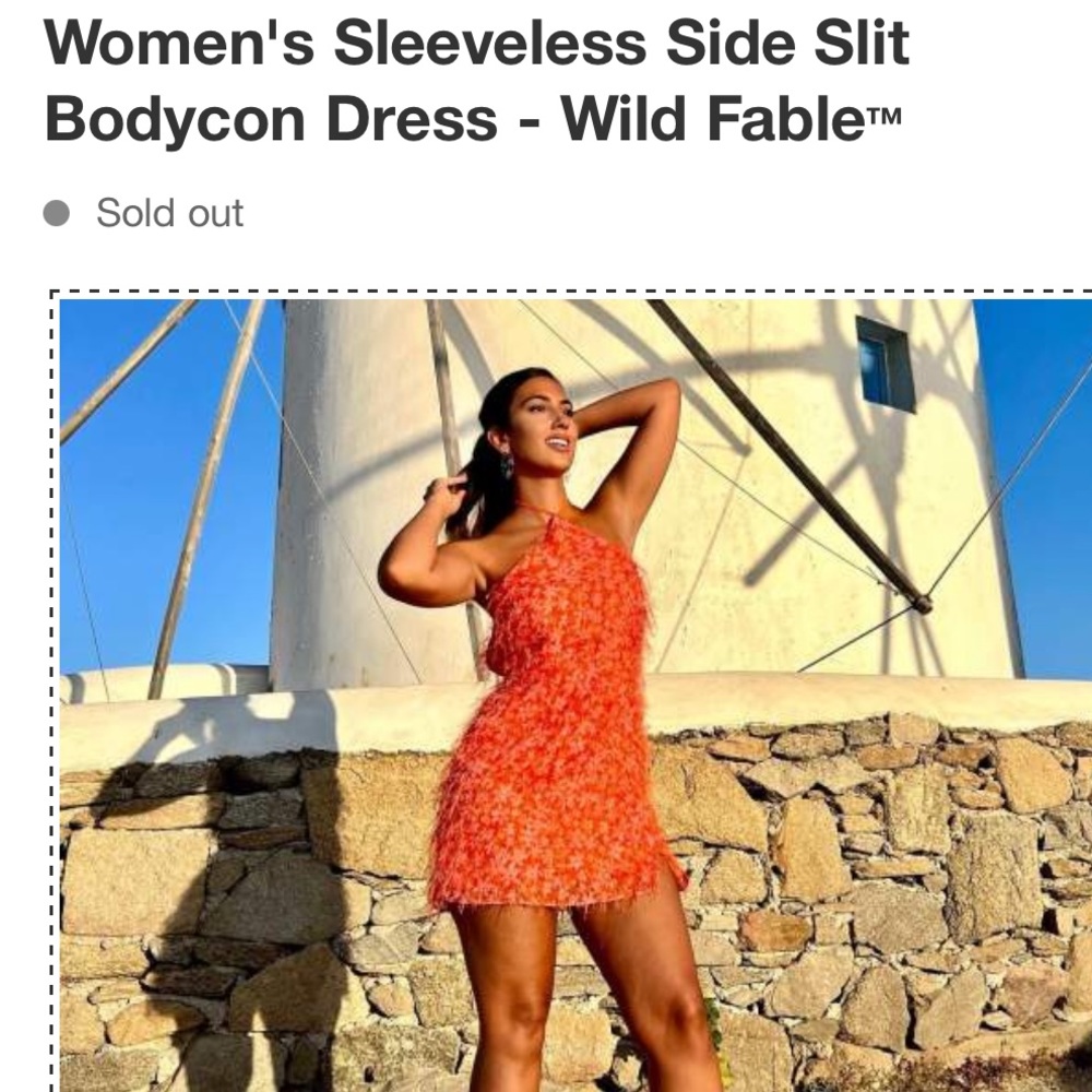 Wild Fable sleeveless side slit bodycon dress